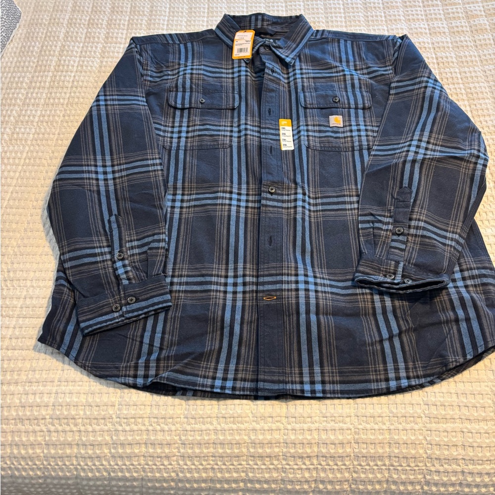 Carhartt Men's Blue Plaid Shirt